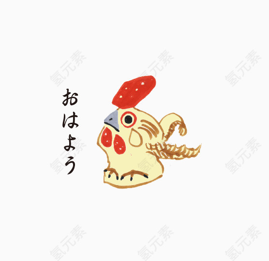 日式传统吉祥物凤鸡