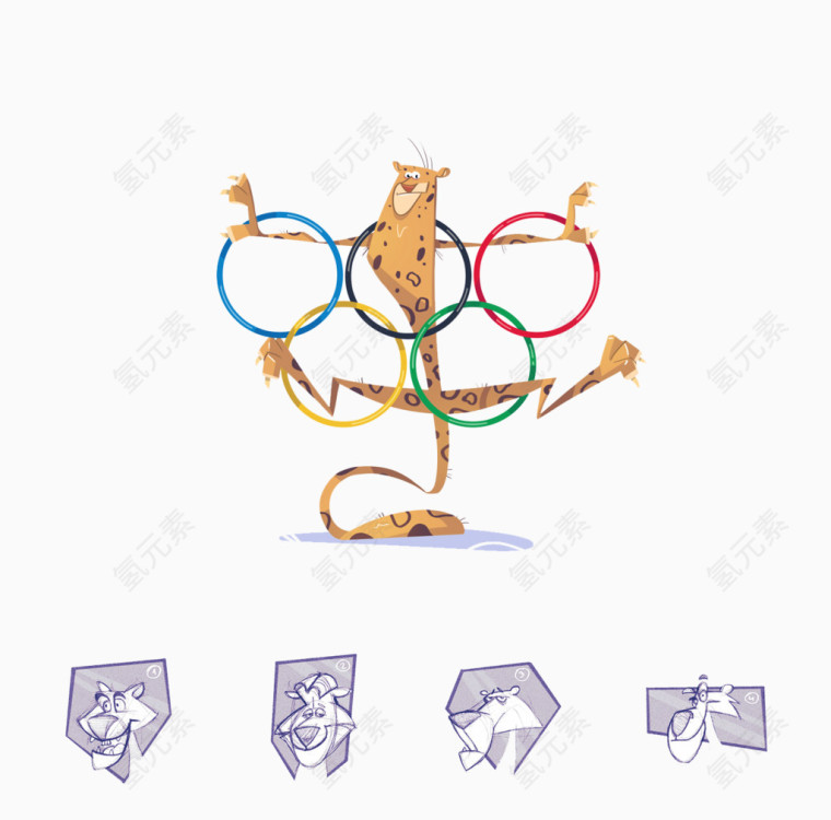 创意设计豹子五环