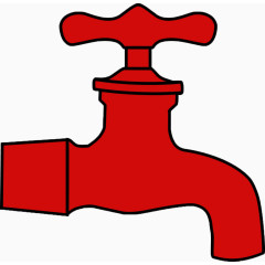 红色手绘水龙头