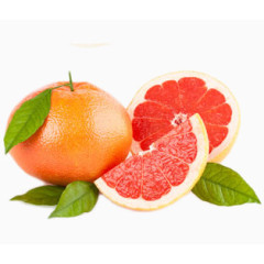 切开的红心西柚水果组合