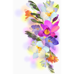 红色花朵植物矢量图