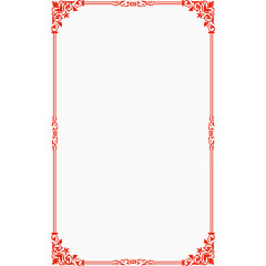 红色简单边框矢量线框图