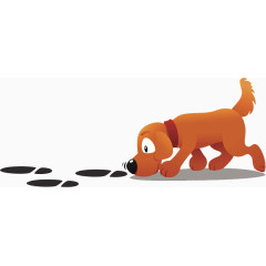 寻找脚印的小狗