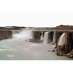 冰岛森林瀑布图片