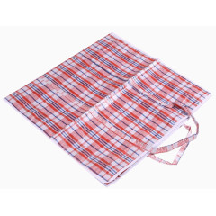 编织袋红色网格行李袋