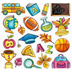 卡通学校教育素材图片