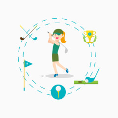 矢量创意高尔夫素材