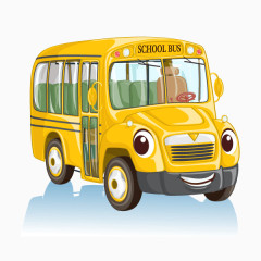 校车 卡通图案 金黄色 装饰图案