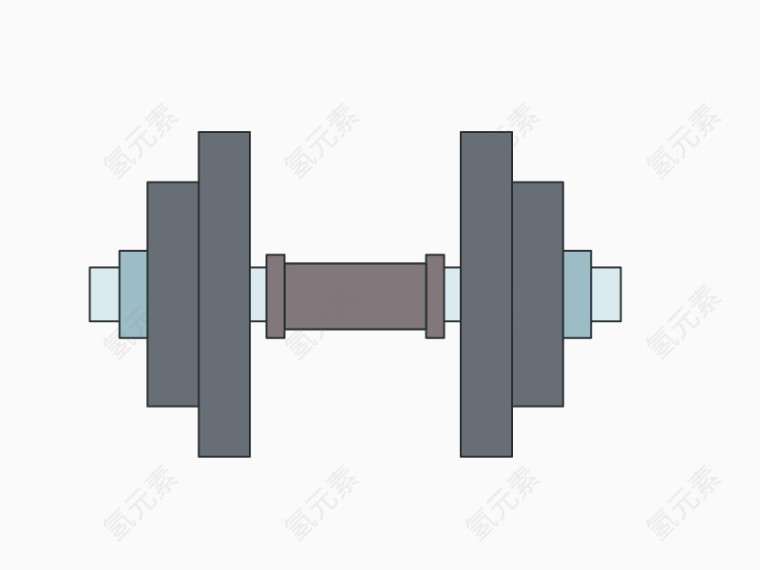杠铃卡通矢量素材