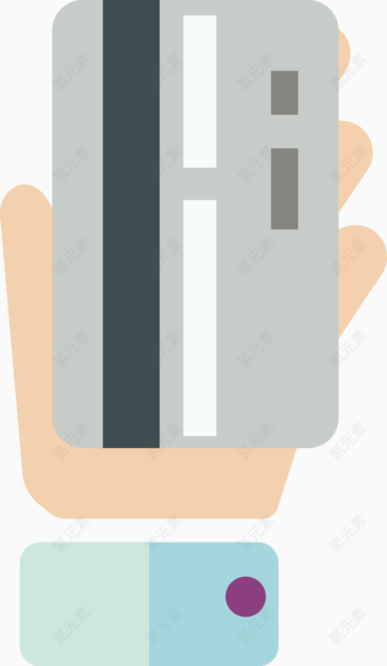 矢量图手拿银行卡