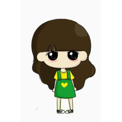 睁着无辜大眼睛的长发小女孩