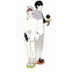 清新可爱卡通手绘情侣