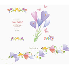 清新花朵卡片矢量图片