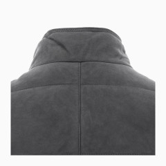 翻毛皮立领男士马甲皮衣