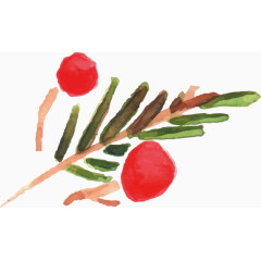 矢量绿色植物枝叶树枝