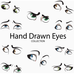 彩色手绘人物眼睛