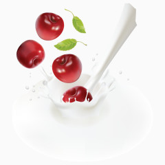 掉入牛奶的樱桃