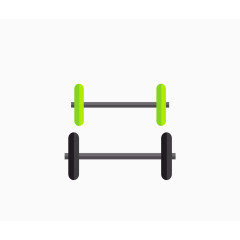矢量黑绿色健身器材哑铃一组