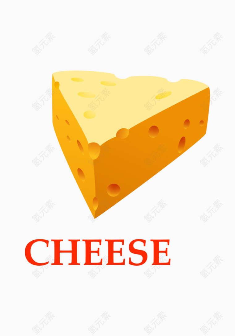 矢量食物插画英文教学蛋糕