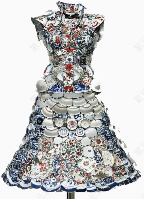 瓷器拼接旗袍