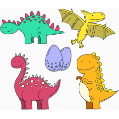 矢量恐龙与恐龙蛋