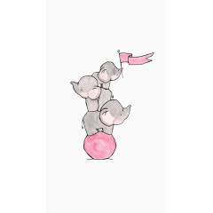 三只小象免抠素材