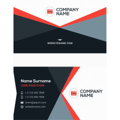 矢量彩色三角形商务名片