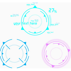 装饰矢量科技三色圆圈