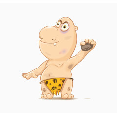 卡通设计原始人光头