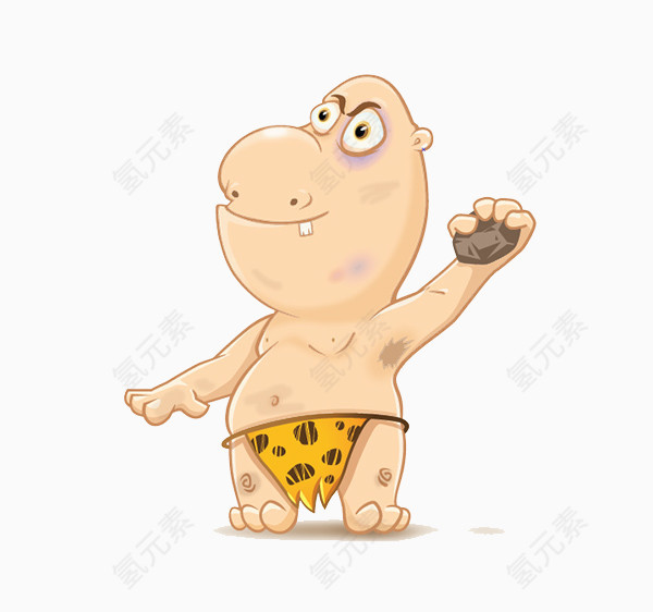 卡通设计原始人光头