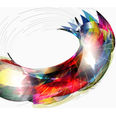 矢量手绘彩色动感曲线