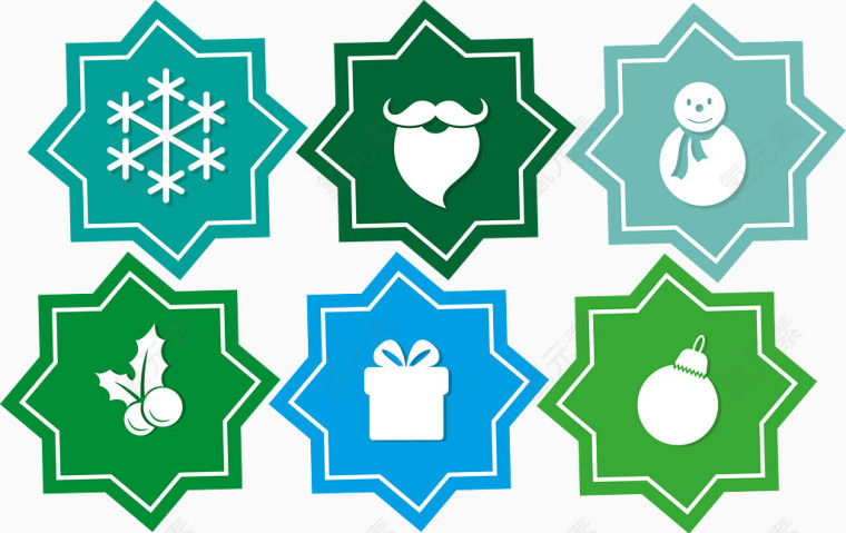清新圣诞贴纸