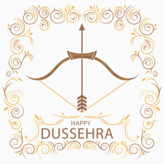 矢量手绘射箭和花纹胜利元素