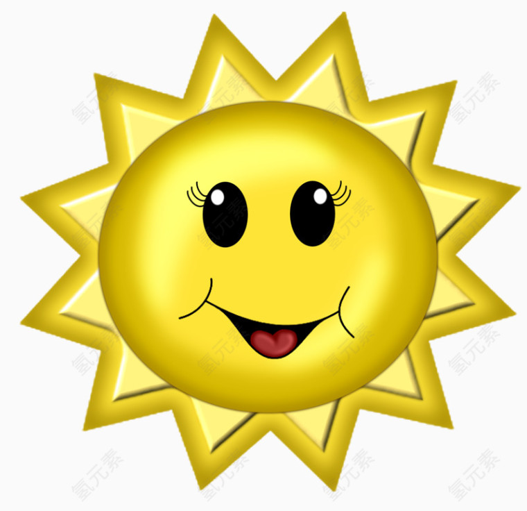 黄色好看太阳公公