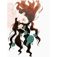 躺着的长卷发女人