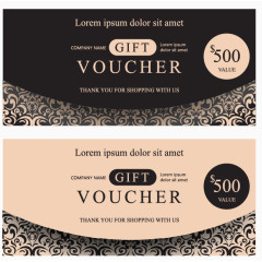 矢量古典欧式优惠劵设计素材