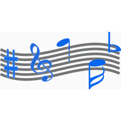 蓝色音符素材图片