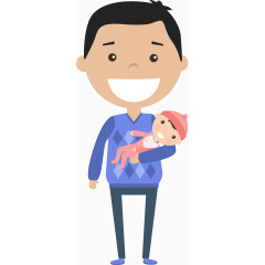 矢量手绘卡通超级奶爸