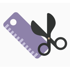 矢量尺子剪刀素材