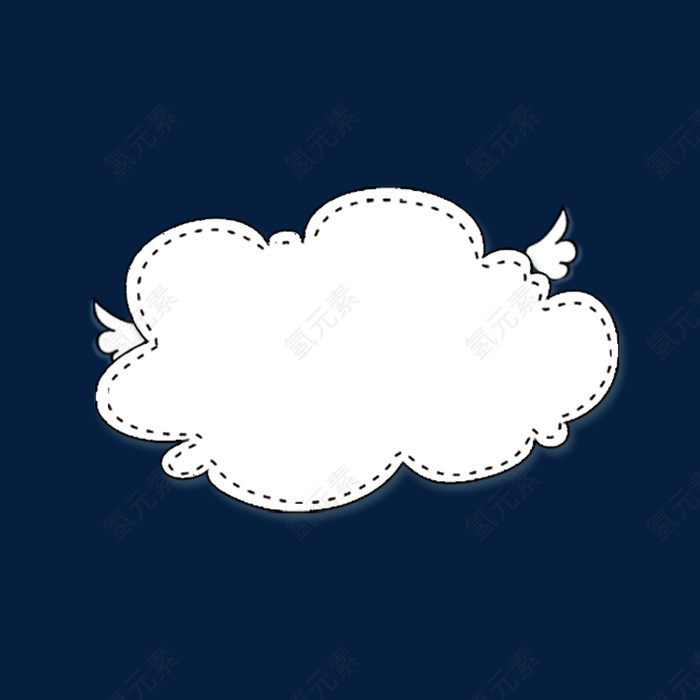 手绘白云对话框