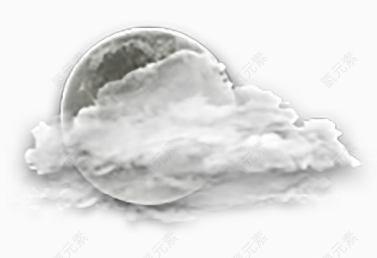 天气预报使用云彩遮月亮