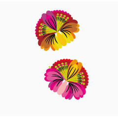 手绘盛开的鲜花