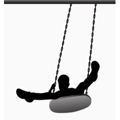 顽皮的男孩子在秋千上