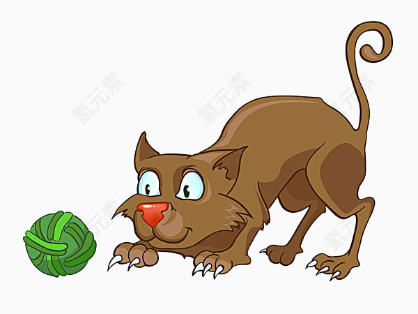 玩毛线球的小猫