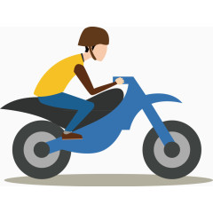 摩托车手绘卡通矢量
