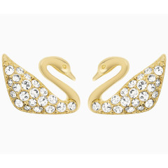 施华洛世奇首饰金色天鹅耳环