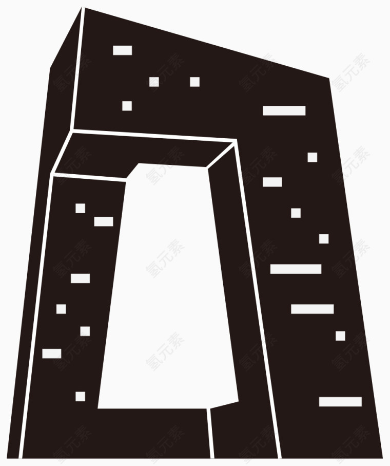 矢量中国建筑大厦电视台