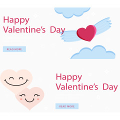 甜蜜笑脸情人节横幅