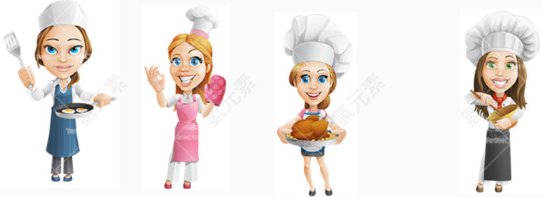 女厨师矢量