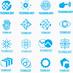 矢量手绘蓝色图标